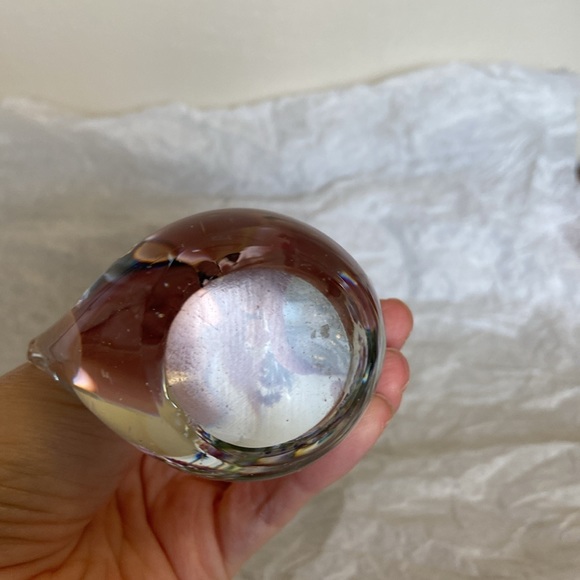 Hand Blown Art Glass Head Down Swan Figurine Paperweight Gift Collectible Clear - Picture 5 of 5